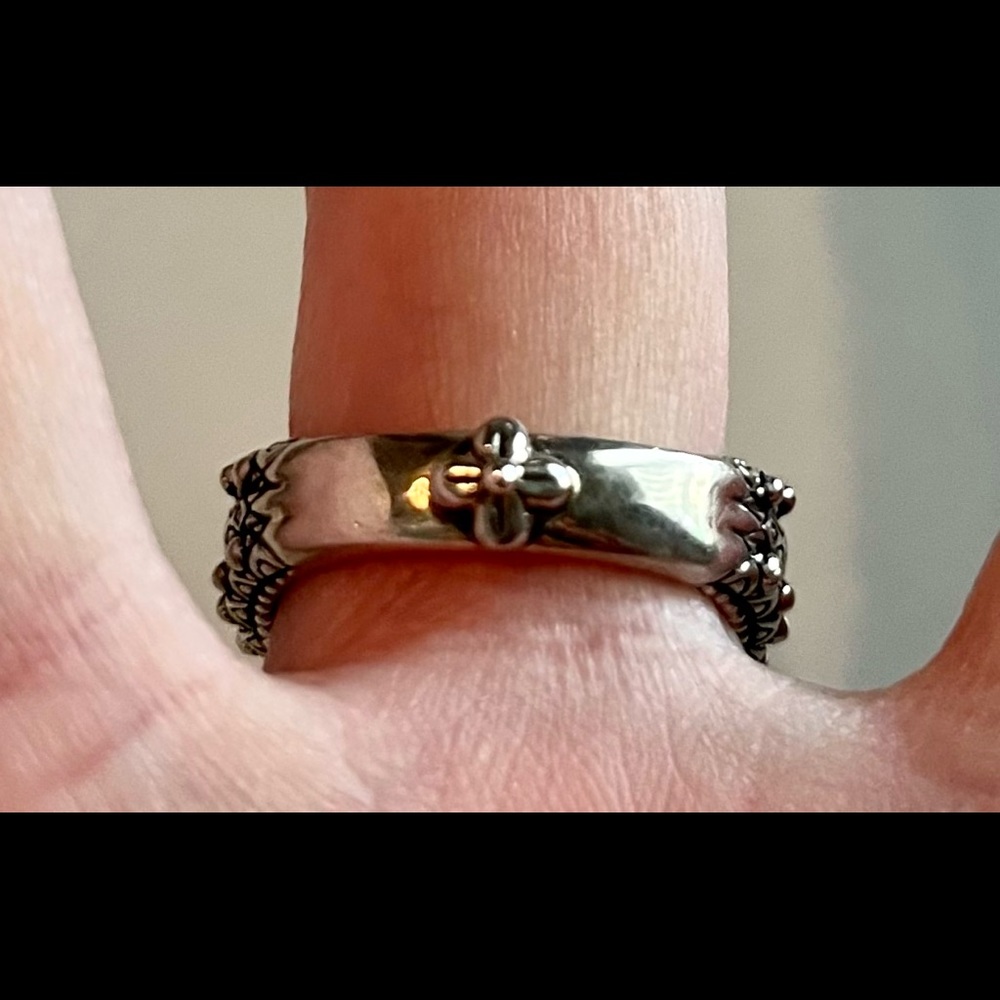 Barbara Bixby Iolite and White Topaz ring. Sterling Silver and 18k gold. - Picture 4 of 7